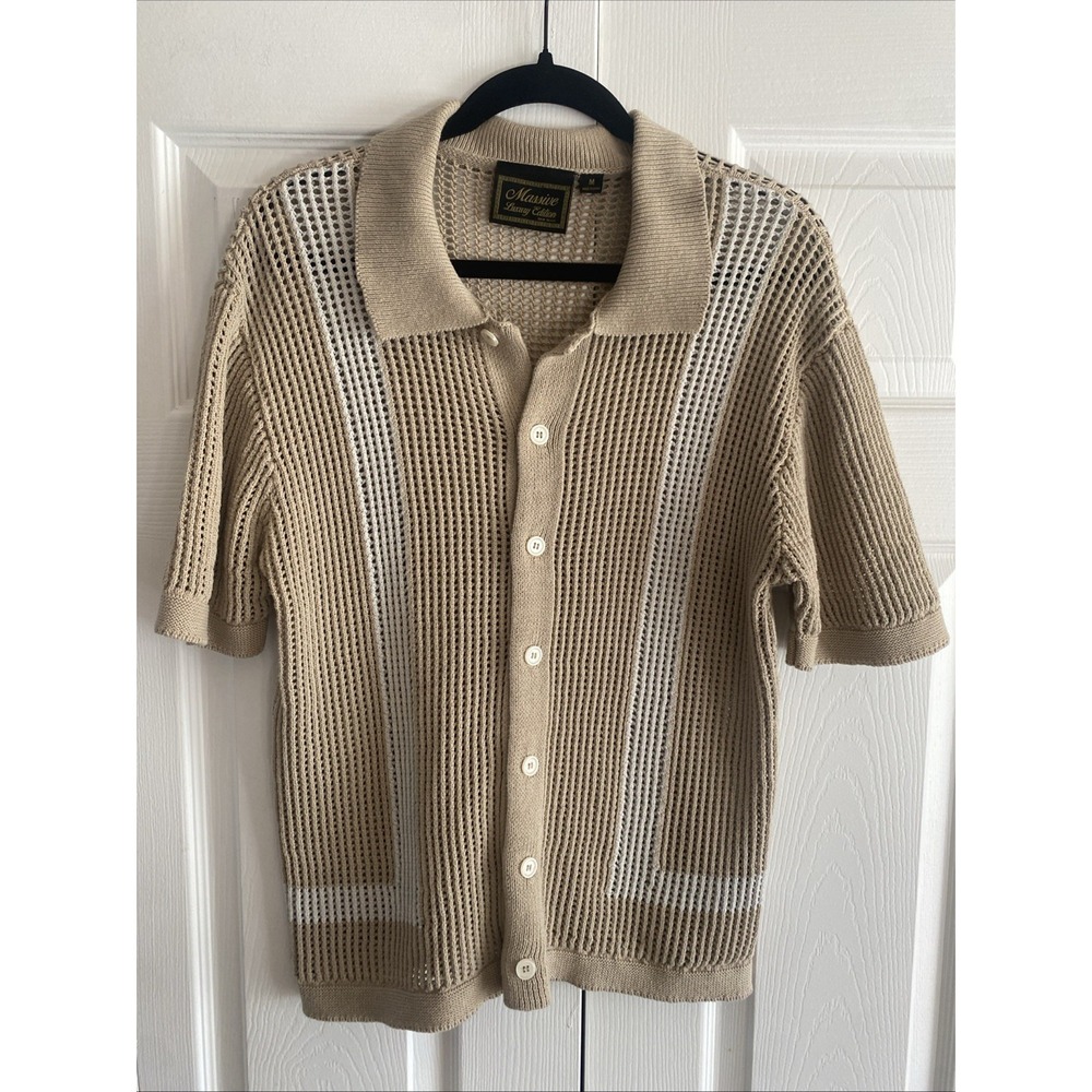 Mansfield Men's Tan Casual Button Down Shirt